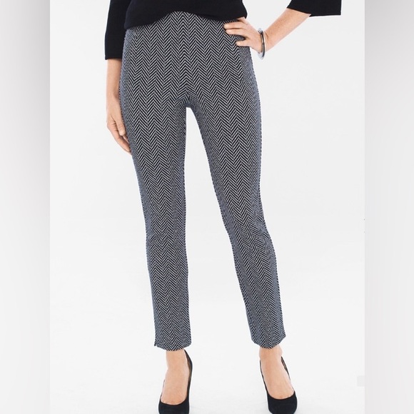 Chico's Juliet Painted Black Herringbone
Ankle Pants - Picture 3 of 13